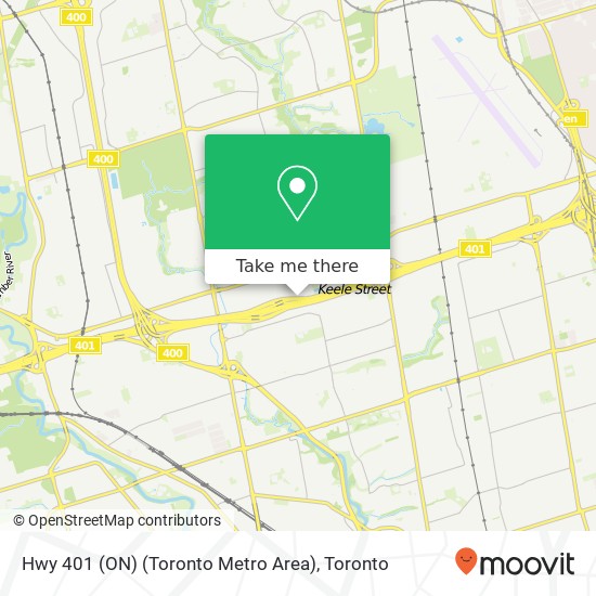Hwy 401 (ON) (Toronto Metro Area) map