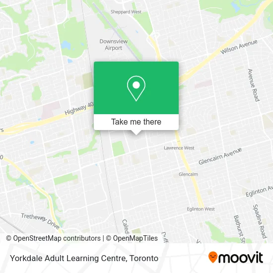 Yorkdale Adult Learning Centre map