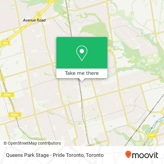 Queens Park Stage - Pride Toronto map
