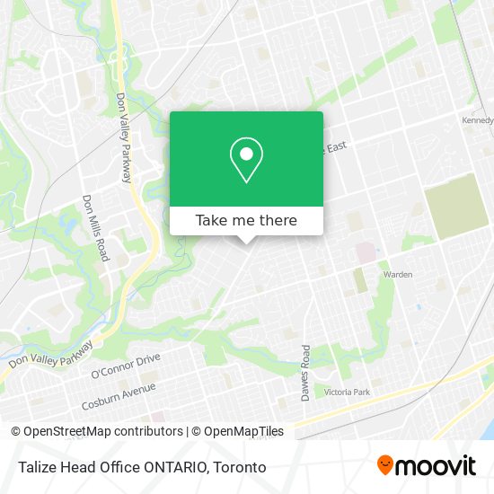 Talize Head Office ONTARIO map
