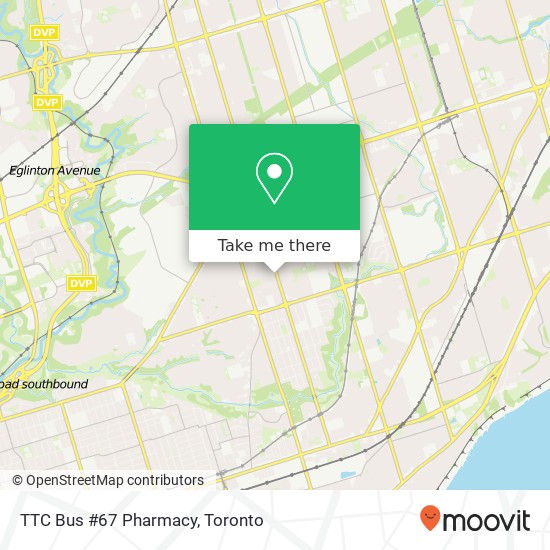 TTC Bus #67 Pharmacy map