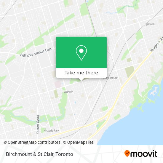 Birchmount & St Clair map