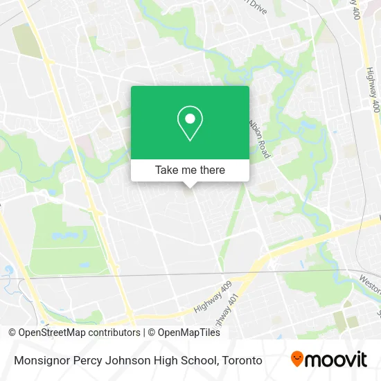 Monsignor Percy Johnson High School map