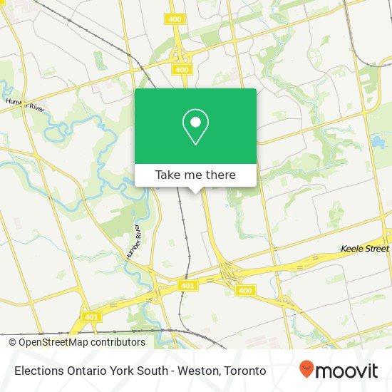 Elections Ontario York South - Weston map