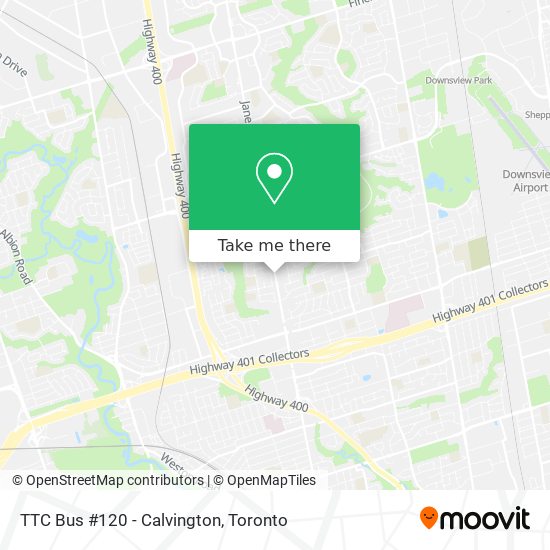 TTC Bus #120 - Calvington map