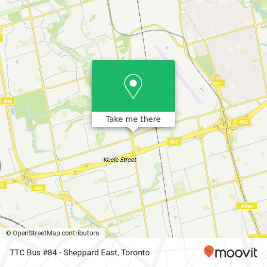 TTC Bus #84 - Sheppard East map