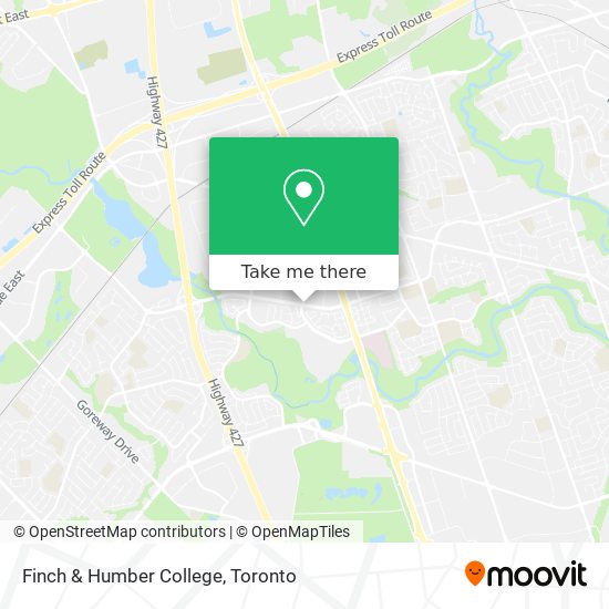 Finch & Humber College map