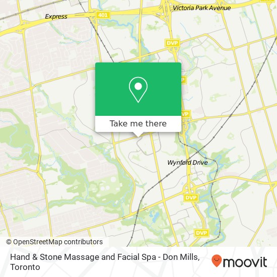 Hand & Stone Massage and Facial Spa - Don Mills map