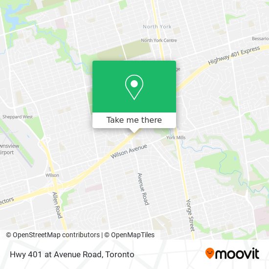 Hwy 401 at Avenue Road map
