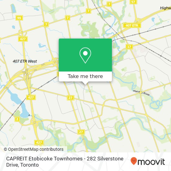 CAPREIT Etobicoke Townhomes - 282 Silverstone Drive map
