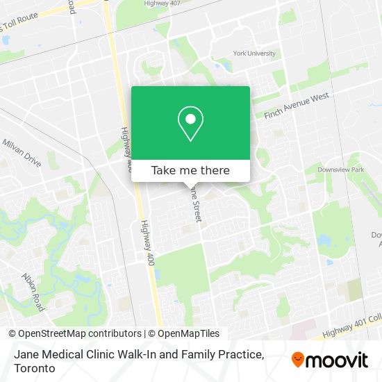 Jane Medical Clinic Walk-In and Family Practice map