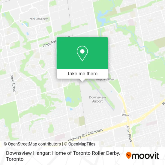 Downsview Hangar: Home of Toronto Roller Derby map