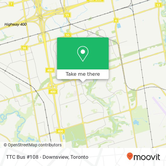 TTC Bus #108 - Downsview map