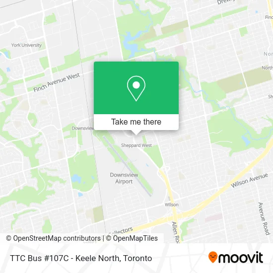 TTC Bus #107C - Keele North map