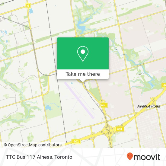 TTC Bus 117 Alness map