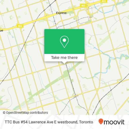 TTC Bus #54 Lawrence Ave E westbound plan