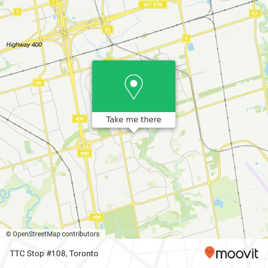 TTC Stop #108 map