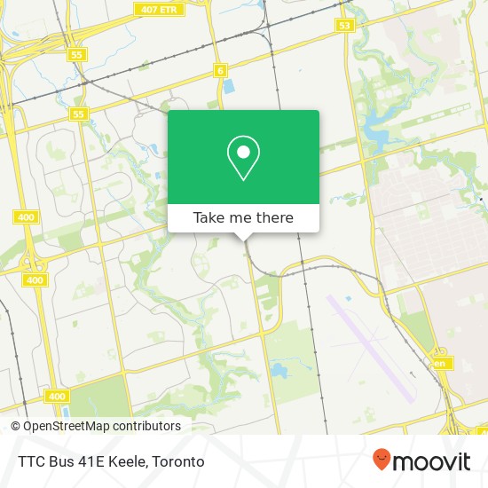 TTC Bus 41E Keele map