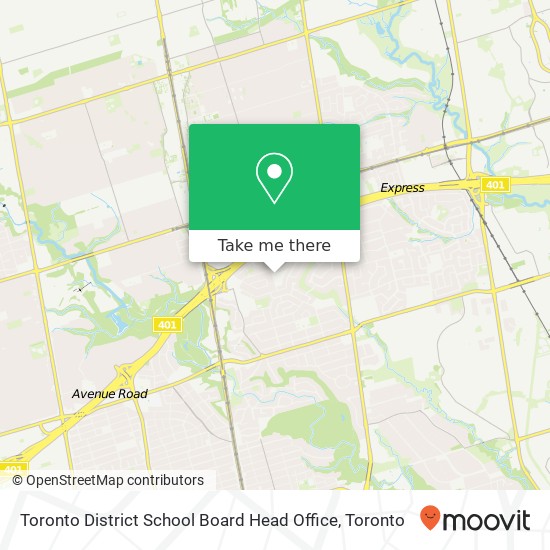 Toronto District School Board Head Office map