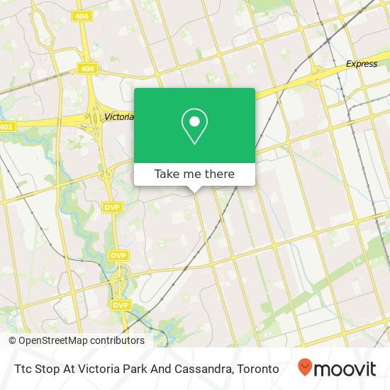 Ttc Stop At Victoria Park And Cassandra map