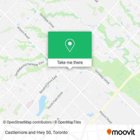 Castlemore and Hwy 50 map