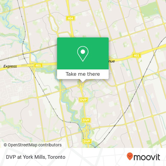 DVP at York Mills map