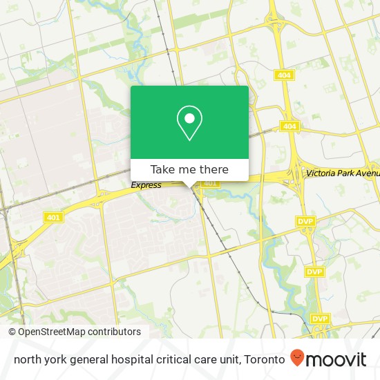 north york general hospital critical care unit map