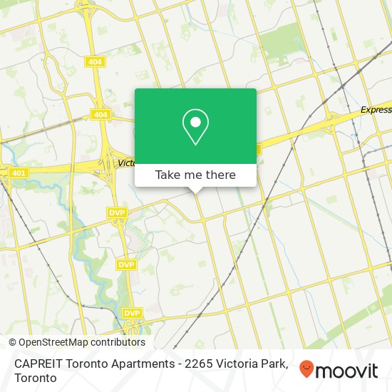 CAPREIT Toronto Apartments - 2265 Victoria Park map