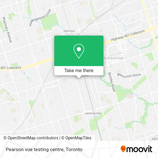 Pearson vue testing centre map