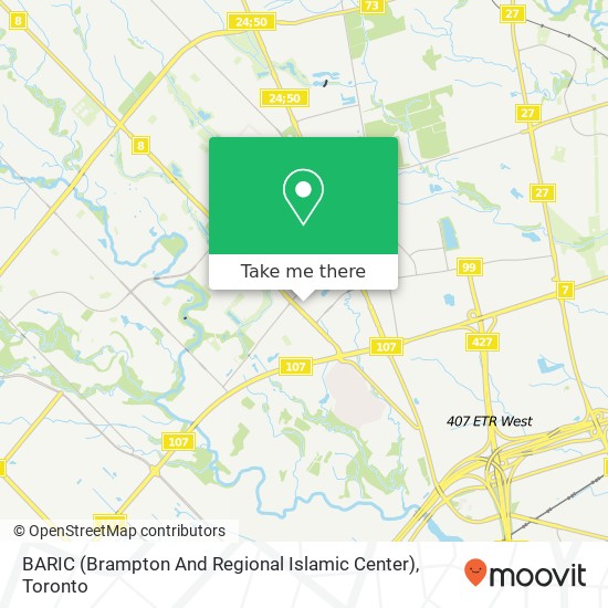 BARIC (Brampton And Regional Islamic Center) map