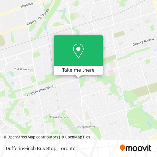 Dufferin-Finch Bus Stop map