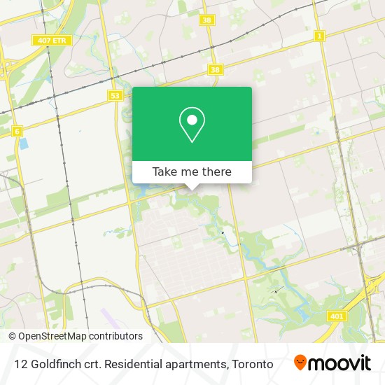 12 Goldfinch crt. Residential apartments map