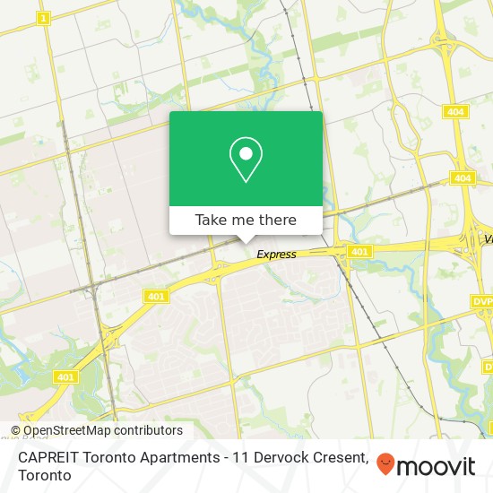 CAPREIT Toronto Apartments - 11 Dervock Cresent map