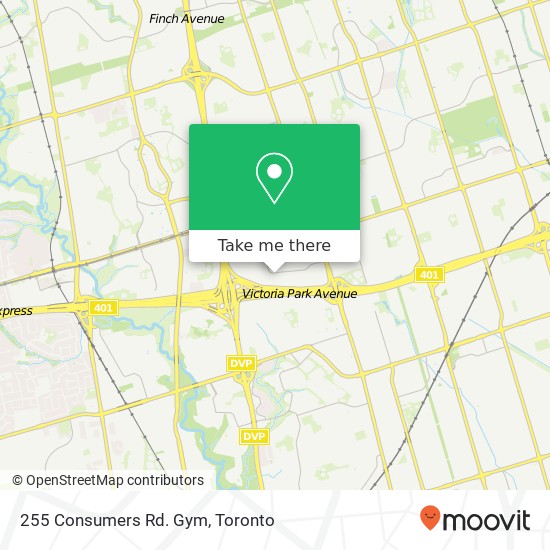 255 Consumers Rd. Gym map