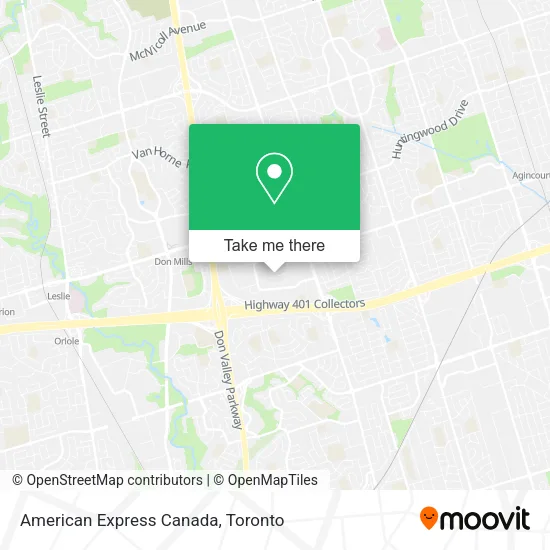 American Express Canada map