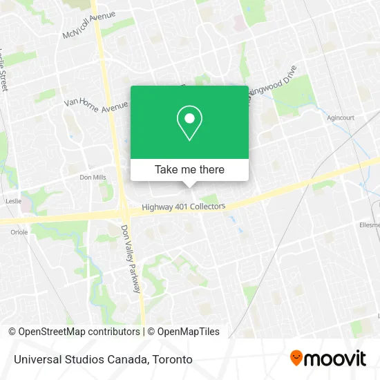 Universal Studios Canada map