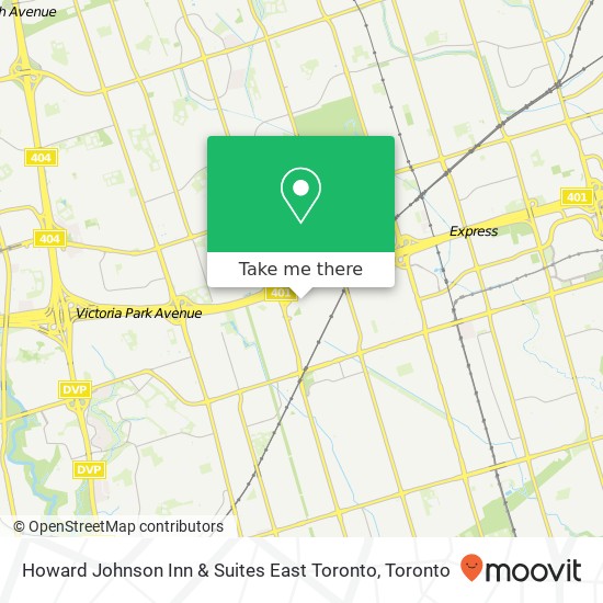 Howard Johnson Inn & Suites East Toronto map