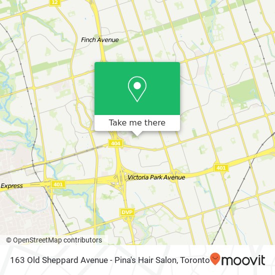 163 Old Sheppard Avenue - Pina's Hair Salon map
