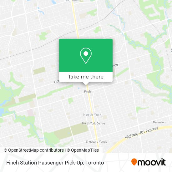 Finch Station Passenger Pick-Up map