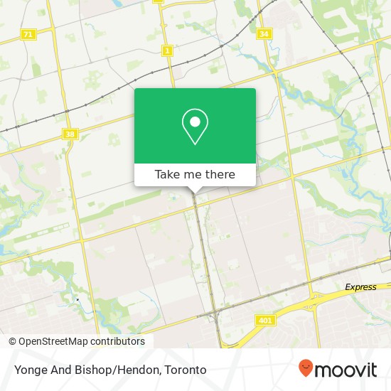 Yonge And Bishop/Hendon map