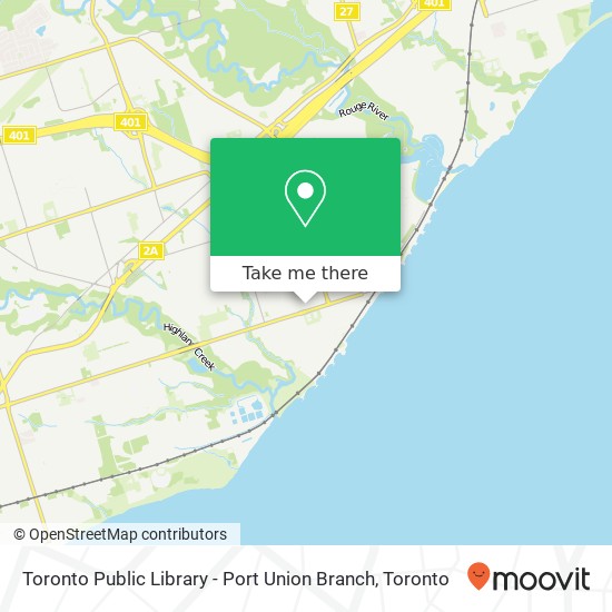 Toronto Public Library - Port Union Branch map