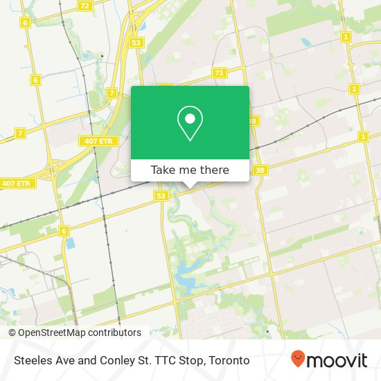 Steeles Ave and Conley St. TTC Stop map