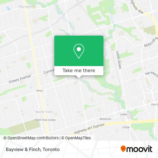 Bayview & Finch map