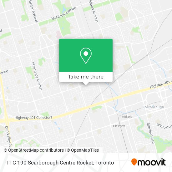 TTC 190 Scarborough Centre Rocket map