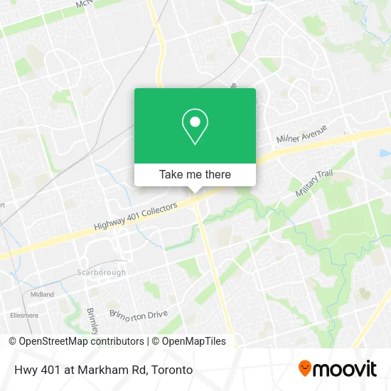 Hwy 401 at Markham Rd map
