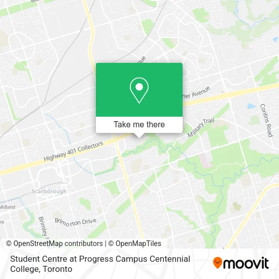 Student Centre at Progress Campus Centennial College map