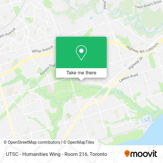 UTSC - Humanities Wing - Room 216 map
