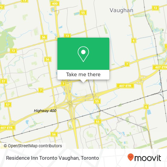 Residence Inn Toronto Vaughan map