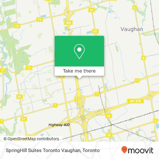 SpringHill Suites Toronto Vaughan map