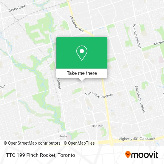 TTC 199 Finch Rocket map